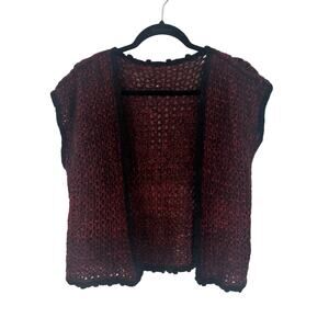 Handmade Maroon Red Crochet Knit Sweater Vest